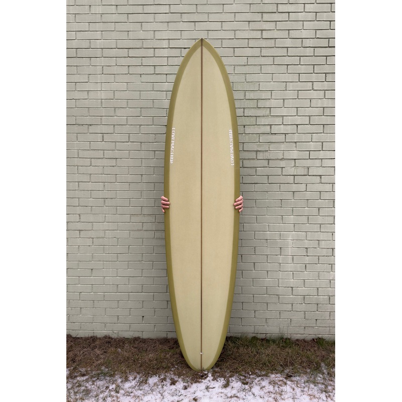 7’7″ Lovemachine Surfboards EveningStar – Khaki Green