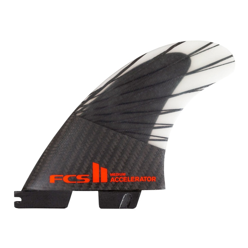 FCS II Accelerator Performance Core Carbon Tri Surfboard Fins – Medium/Red
