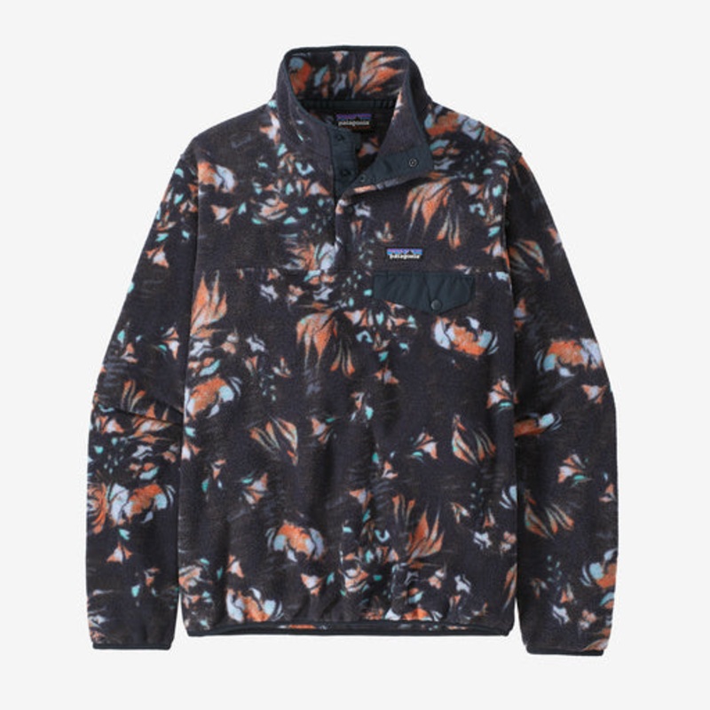 Patagonia W’s LW Synch Snap-T P/O Jacket-Swirl Floral: Pitch Blue