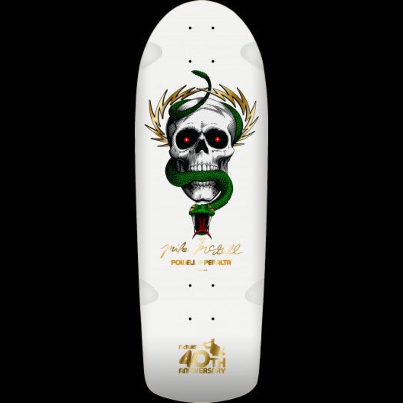 Powell Peralta Mike McGill 40th Anniversary Reissue Skateboard Deck McTwist White W/Gold Foil – 10 x 30.125