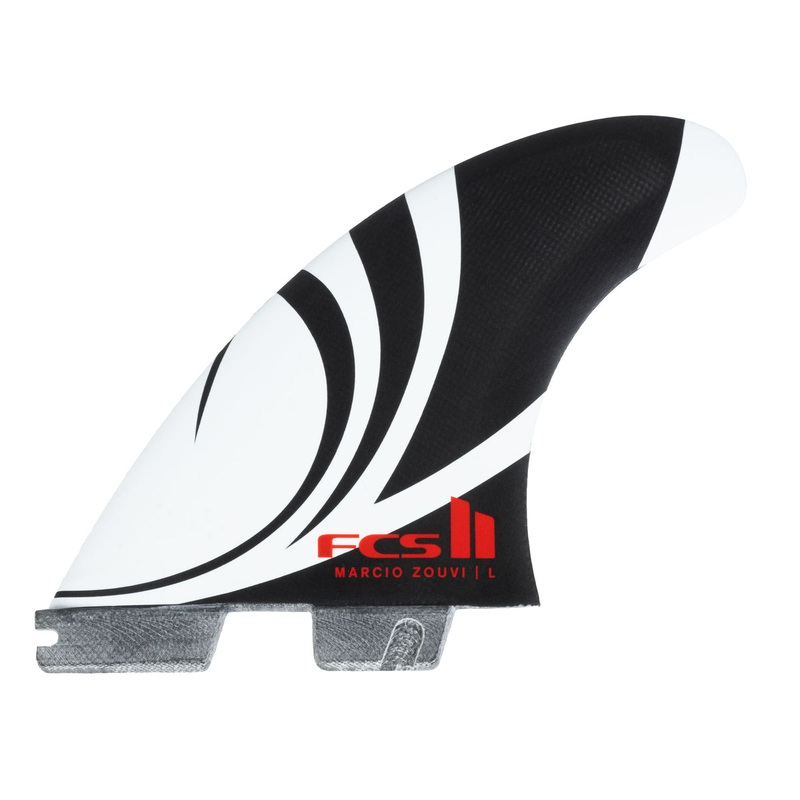 FCS II Sharpeye PC Carbon Tri/Quad Fin Set-Black/White-Medium