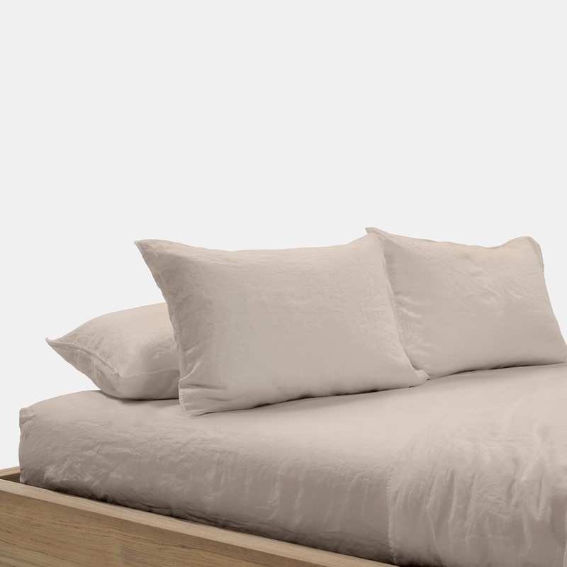 Set of 2 Linen Pillow Sham – Oyster