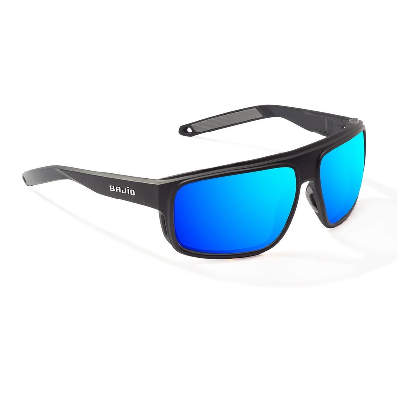 Bajio Greenland Large Men’s Sunglasses – Black Matte/Blue Mirror Polarized