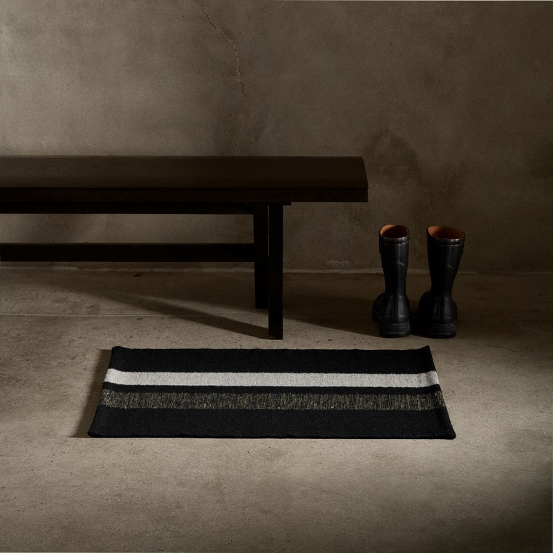 Double Stripe Entry Mat – Black/Black Marle/Pearl Grey