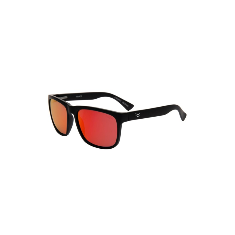 I-Sea Wyatt Sunglasses Black/Red Mirror Polarized