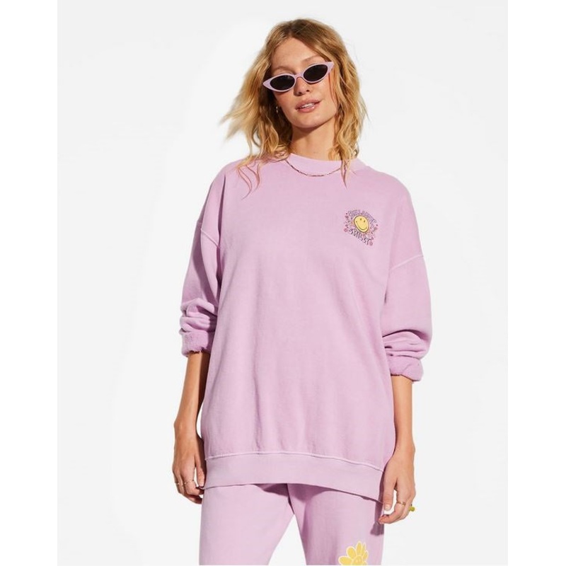 Billabong Ridin Happy Sweatshirt-Lady Lavender