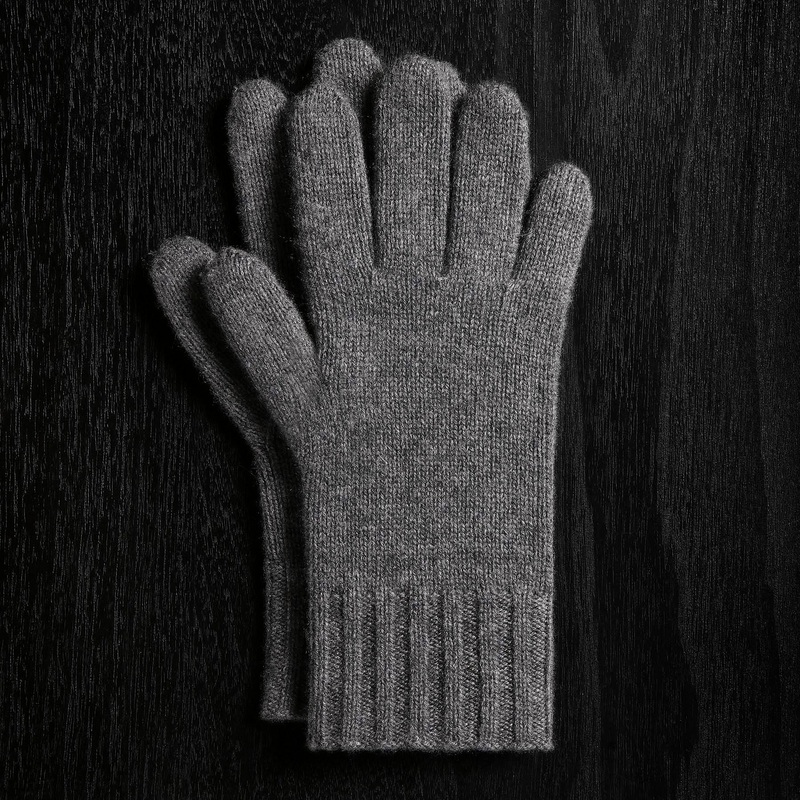 Solid Cashmere Gloves – Grey Felt