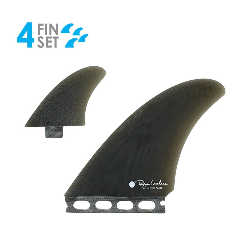 True Ames Lovelace FCS/Futures Fiberglass Twinzer Fin Set-Smoke