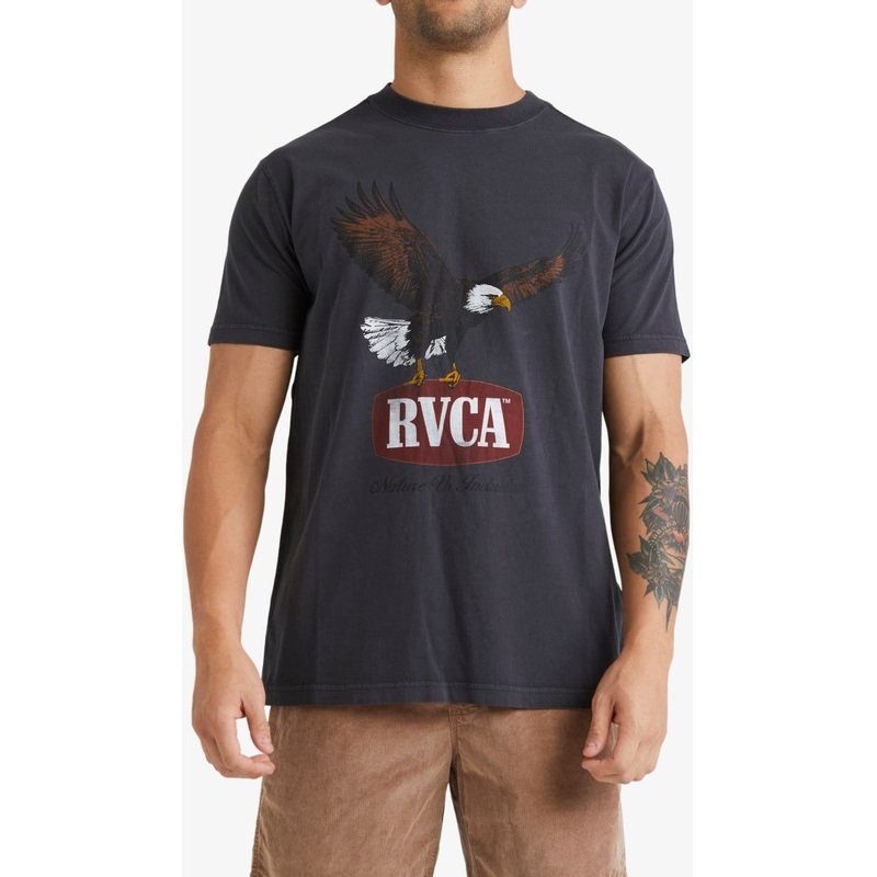 Rvca Hawk Eye Short Sleeve T-Shirt Washed Black