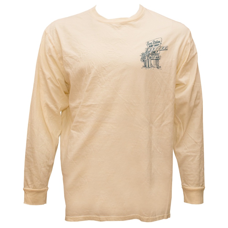 Surf Station Ding Repair & Surf Stop Men’s L/S Shirt – Ivory