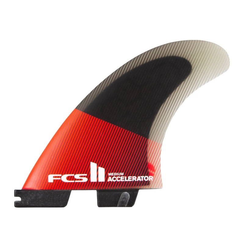FCS II Accelerator Performance Core Tri Surfboard Fins – Medium/Red