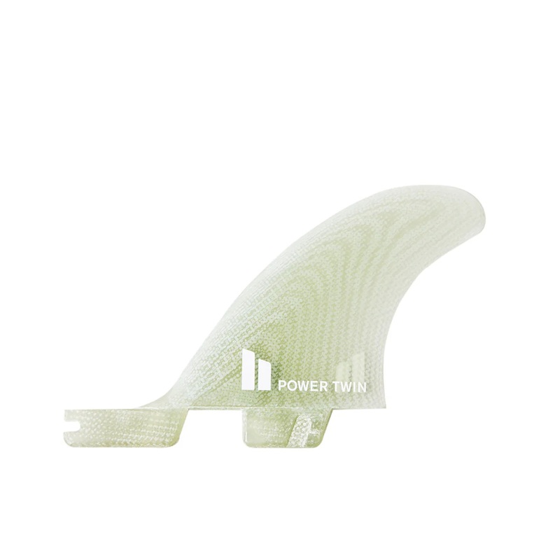 FCS II Power Twin + 1 Performance Glass Twin Surfboard Replacement Centre Fin – Clear