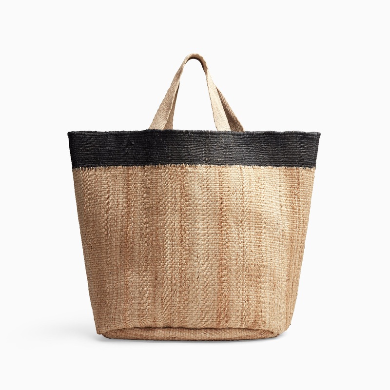 Playa Tipped Large Hemp Tote – Natural/Black
