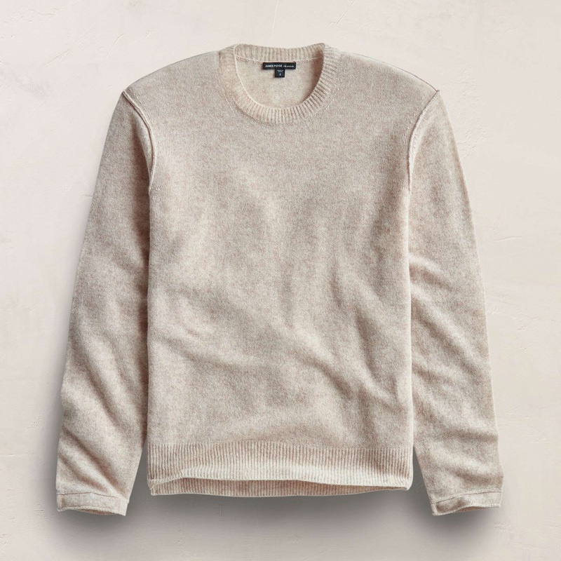 Soft Featherweight Cashmere Crew – Light Beige