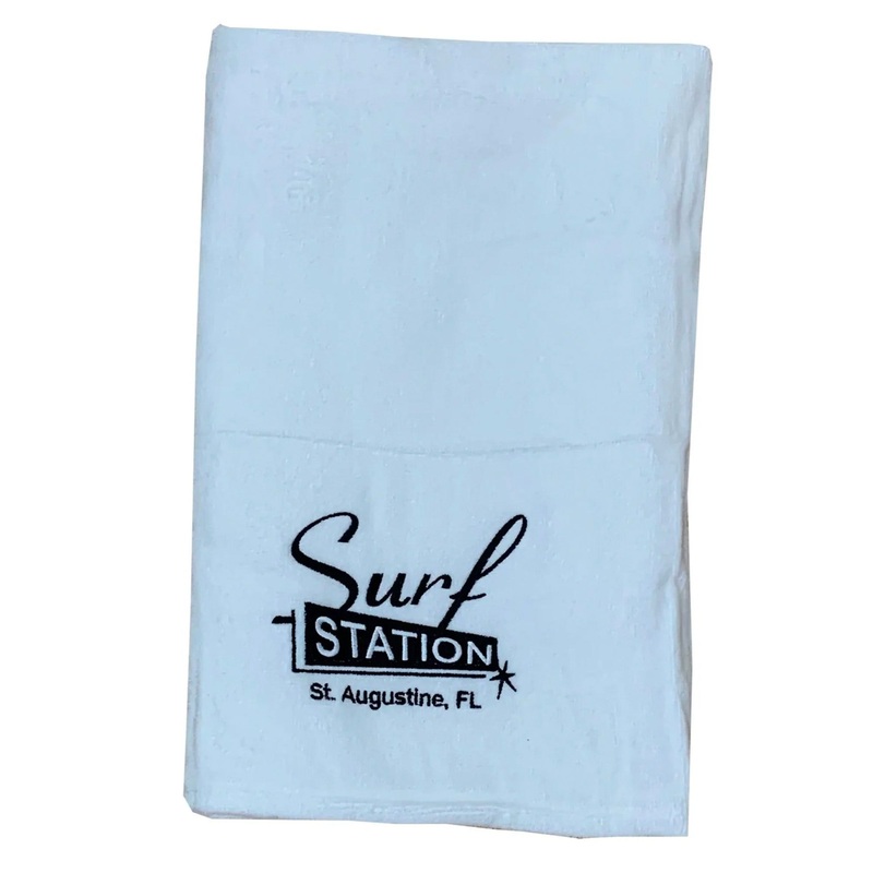 Surf Station Classic Beach Towel – White