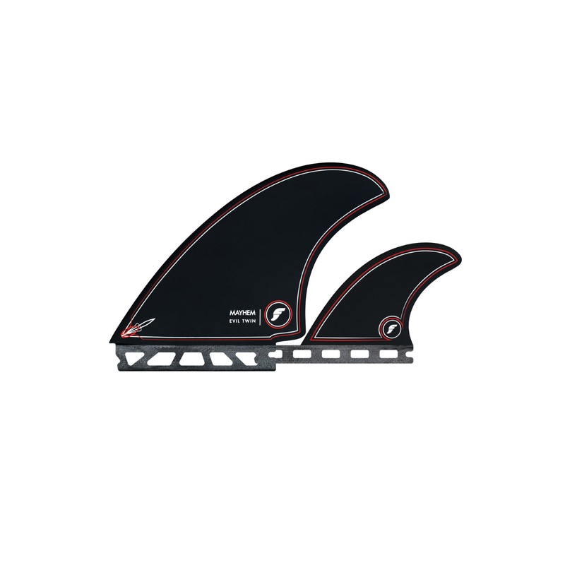 Futures Fins Mayhem Evil Twin + 1 Large Black/Blue Fin Set