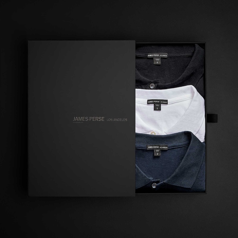 Men’s Luxe Lotus Jersey Polo Gift Set – Black/White/French Navy