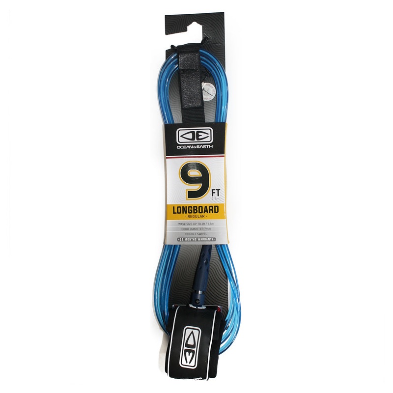 Ocean & Earth Regular Moulded Longboard Leash 9ft – Blue