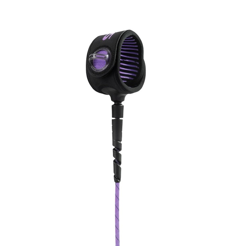 FCS Freedom Helix All Around Leash-Purple/Black-6′