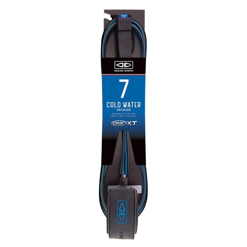 Ocean & Earth One-XT Cold Water 7ft Leash – Black/Blue