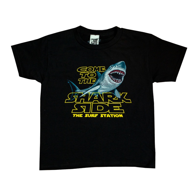 Surf Station Shark Side Youth Boys’s S/S T-Shirt – Black