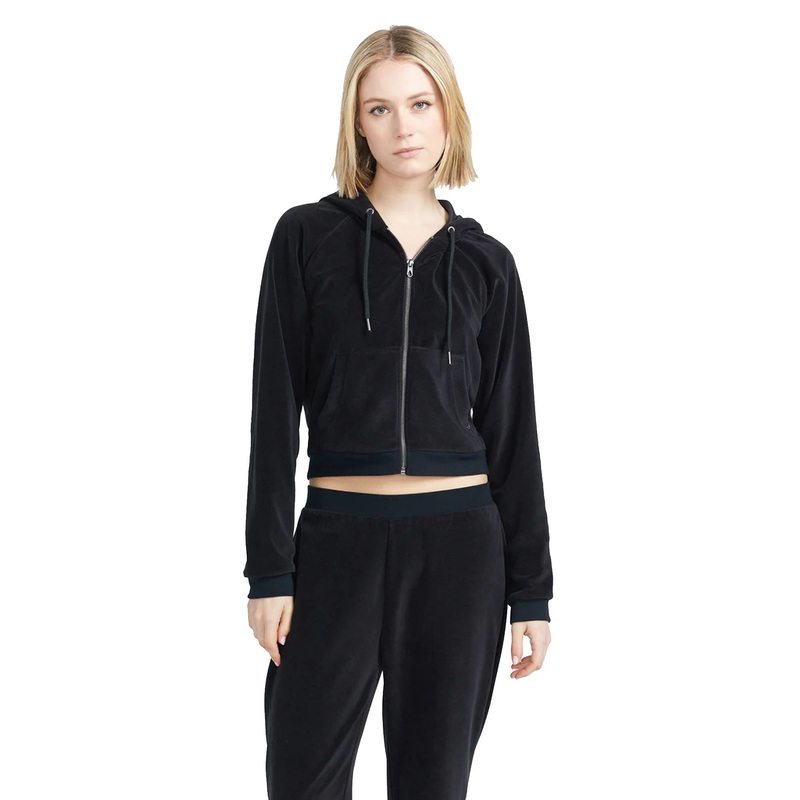 Volcom Lived In Lounge Velour Zip Women’s Hoodie – Black
