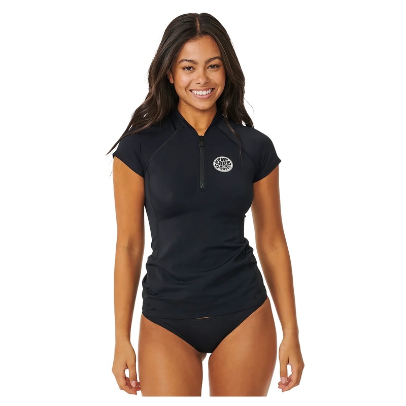 Rip Curl Women’s Classic Surf Cap Short Sleeve Rashvest – Black