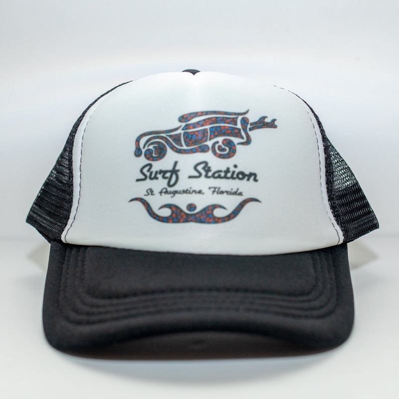 Surf Station Paisley Trucker Hat – Black/White