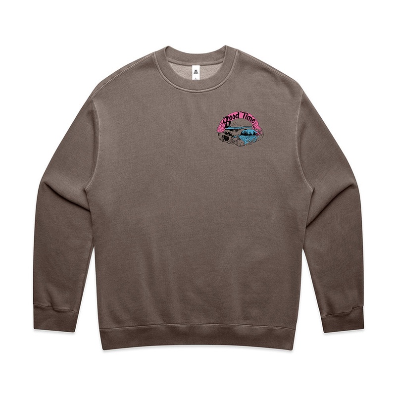 GOODTIME SURFBOARDS OG LOGO RELAX FADED CREW – GREY