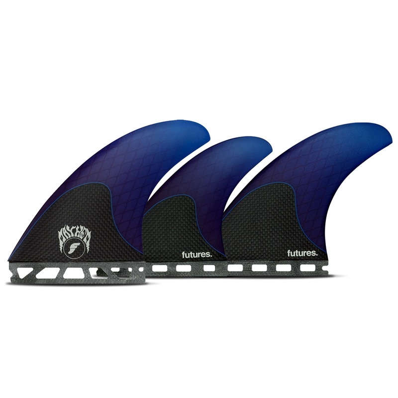 Futures Mayhem 3.0 Honeycomb Tri/Quad Fin Set-Blue-Medium