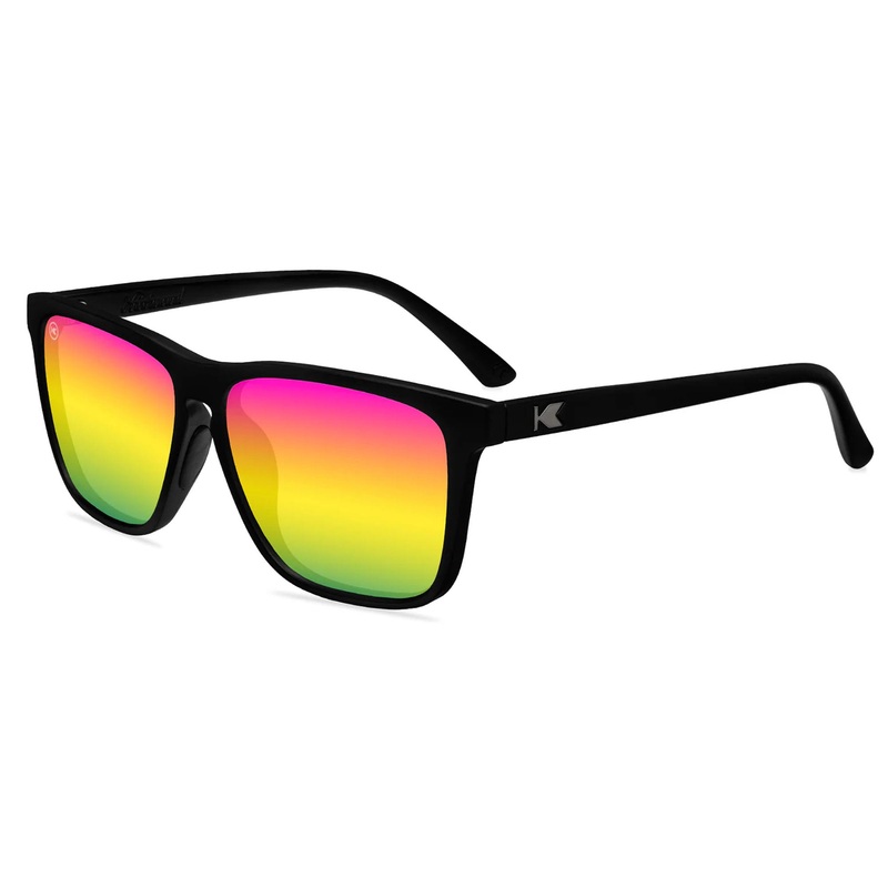 Knockaround Fast Lanes Sport Men’s Sunglasses – Rainbow On Black Polarized
