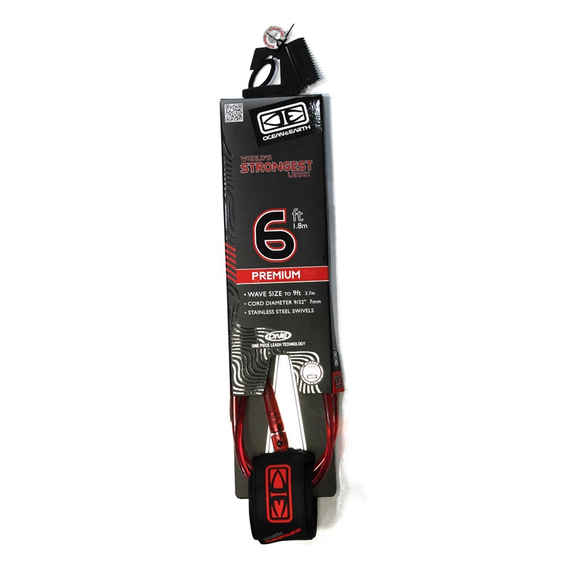 Ocean & Earth Premium One Piece Leash (6ft-Red)
