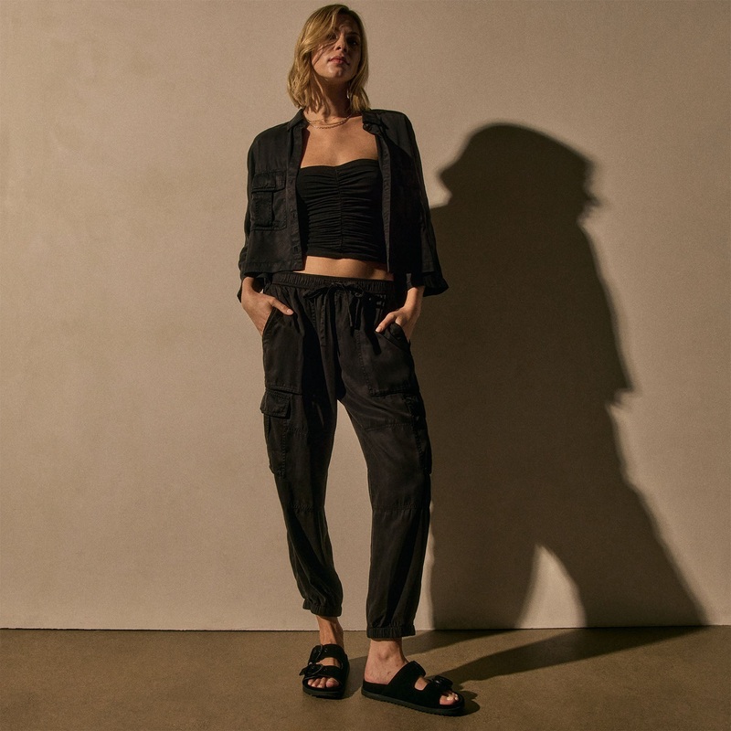 Soft Fluid Cargo Pant – Black