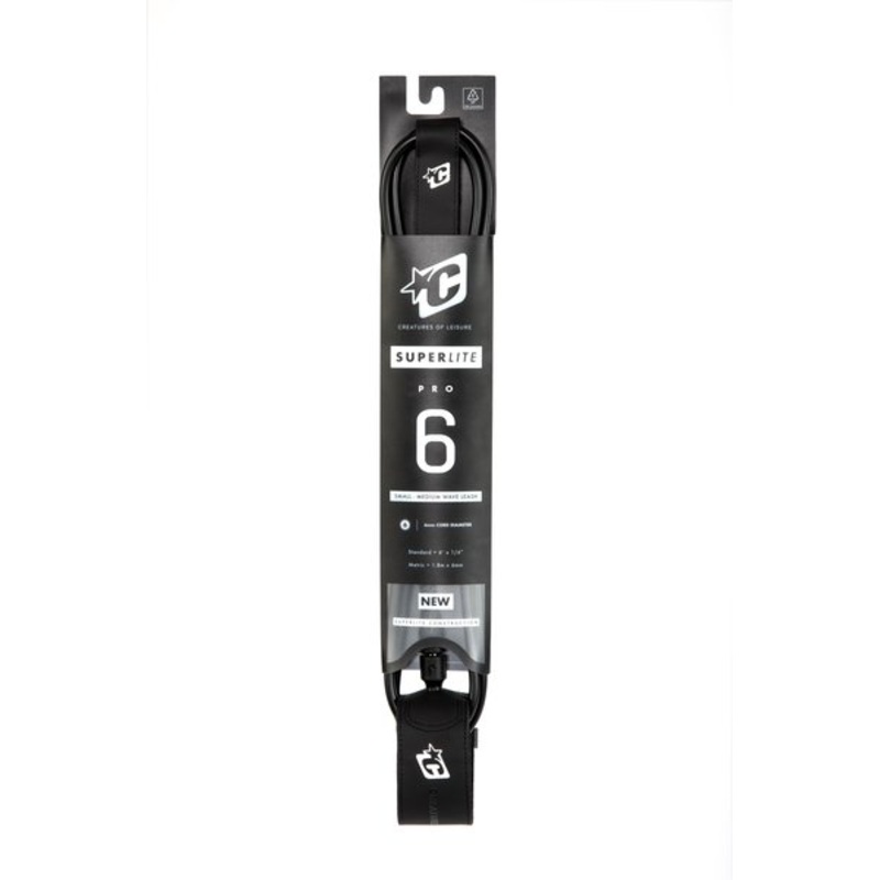 Creatures Superlite Pro Leash-6′ x 9/32′-Black