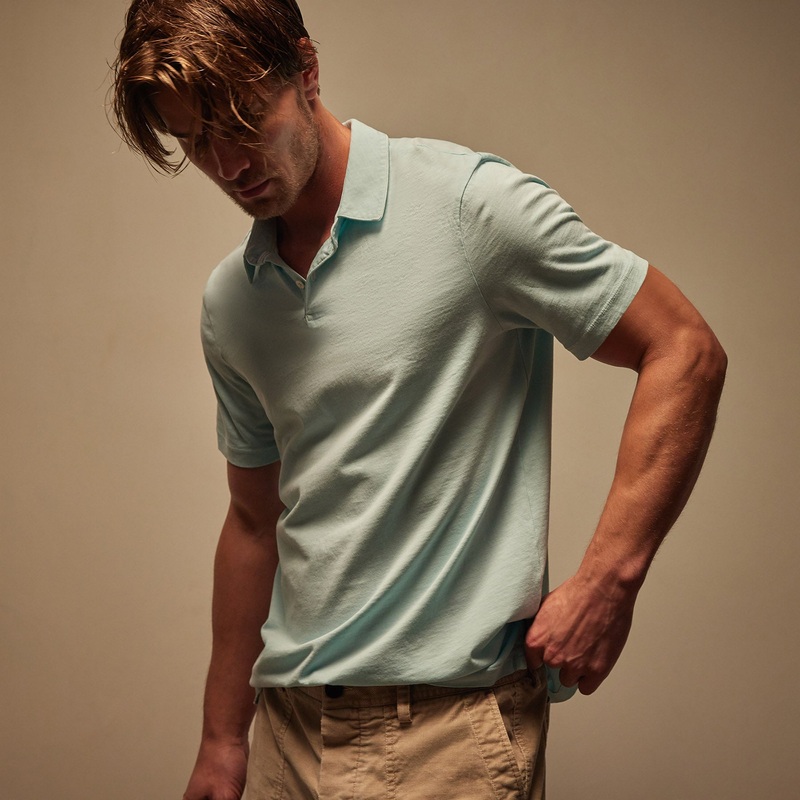 Sueded Jersey Polo – Taffy Pigment