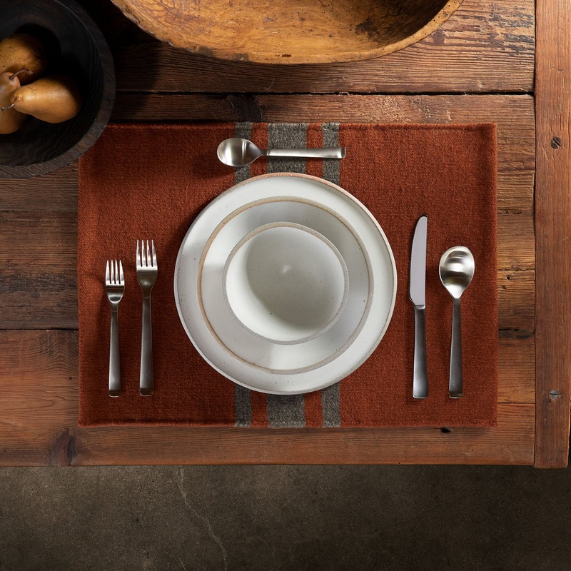 Wool Striped Placemat – Ochre/Flint