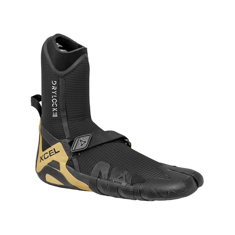 Xcel Drylock Split Toe 3mm Booties-Black/Gum