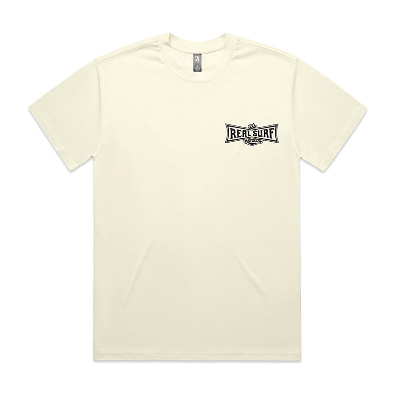 REAL SURF CLASSIC LOGO HEAVY S/SL TEE – BUTTER