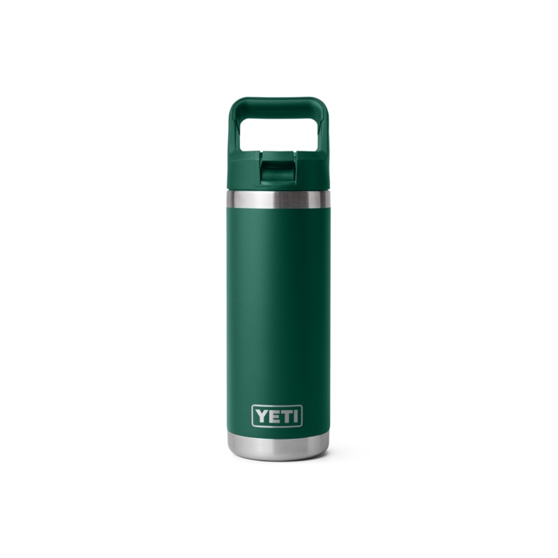 Yeti Rambler 18 Oz Straw Bottle With Colour Matched Cap Black Forest Green