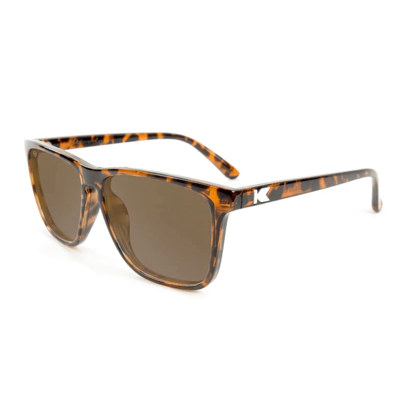 Knockaround Fast Lanes Men’s Sunglasses – Glossy Tortoise Shell/Amber Polarized