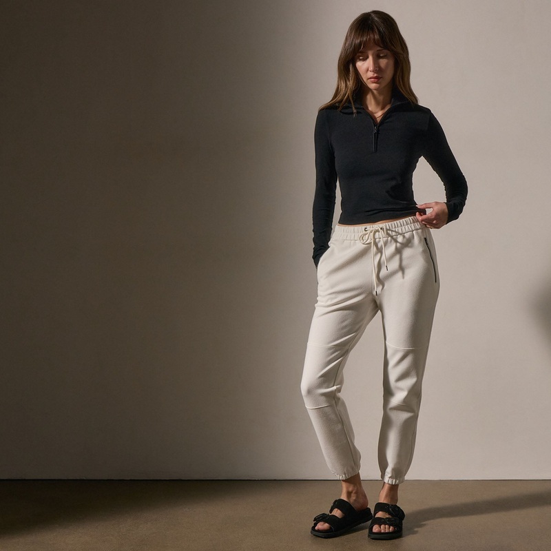 Matte Scuba Track Pant – Ivory