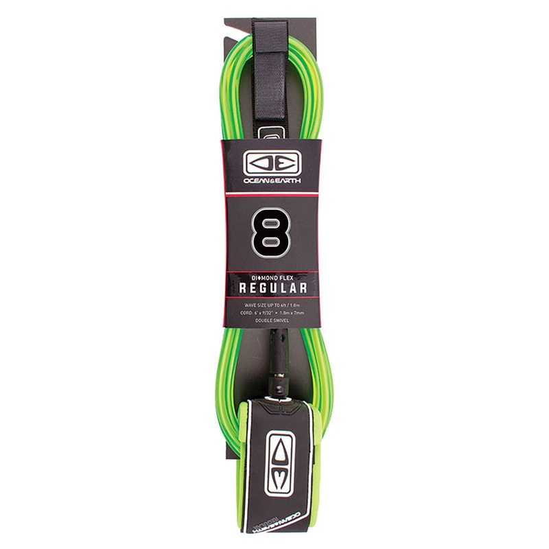 Ocean & Earth Regular Moulded Leash 8ft – Lime