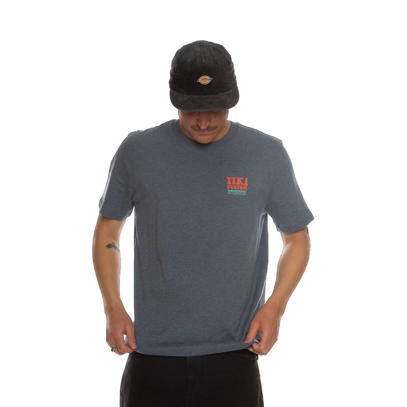 Tiki Car Stack T-Shirt Heather Blue