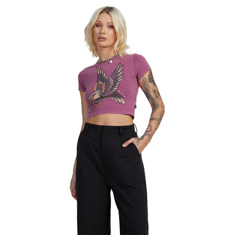 RVCA Womens Krak Eagle Baby Tee