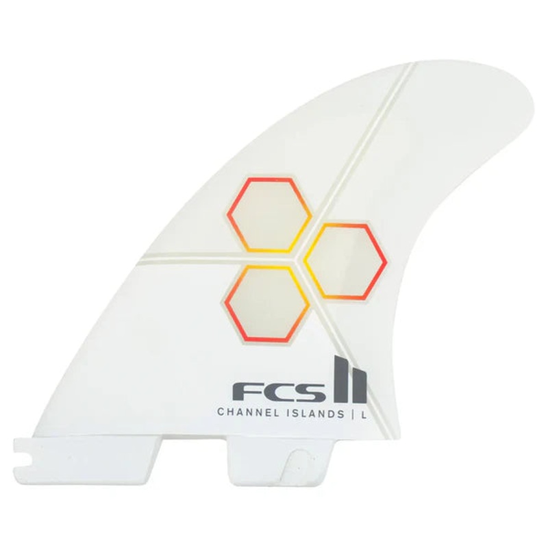 FCS II CI PC Tri-Quad Fin Set – White/Flame