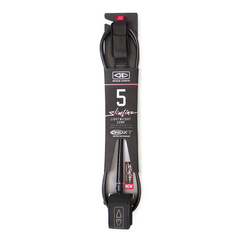 Ocean & Earth Slimline Lightweight Comp One-XT 5ft Leash – Black