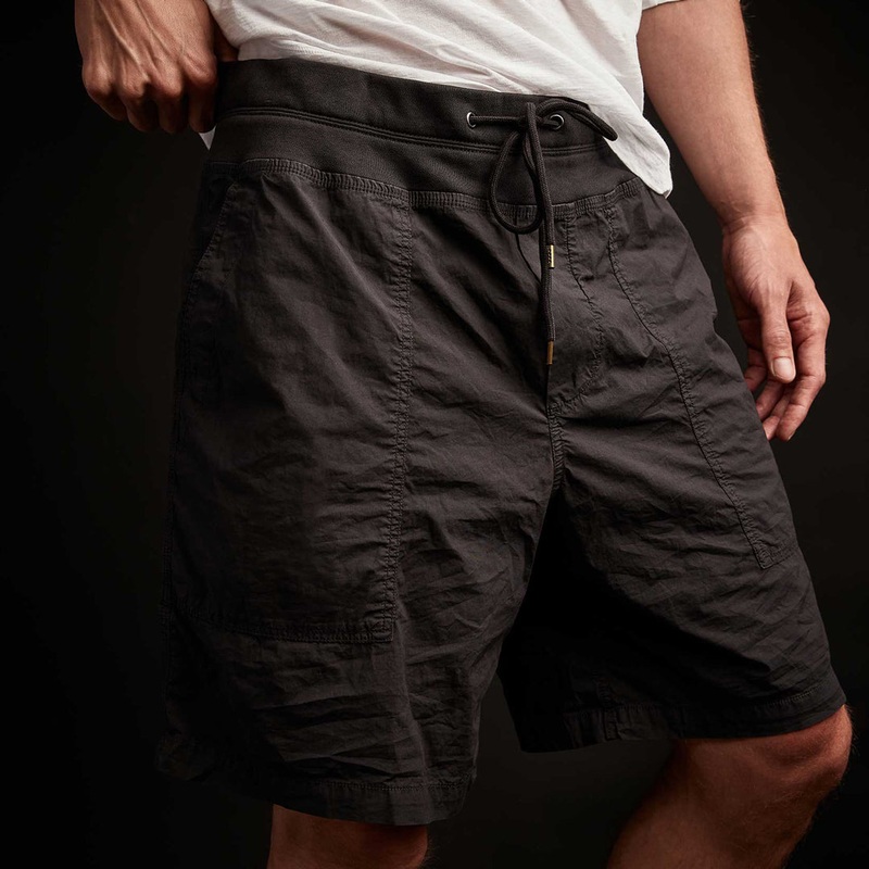 Mixed Media Stretch Poplin Short – Black