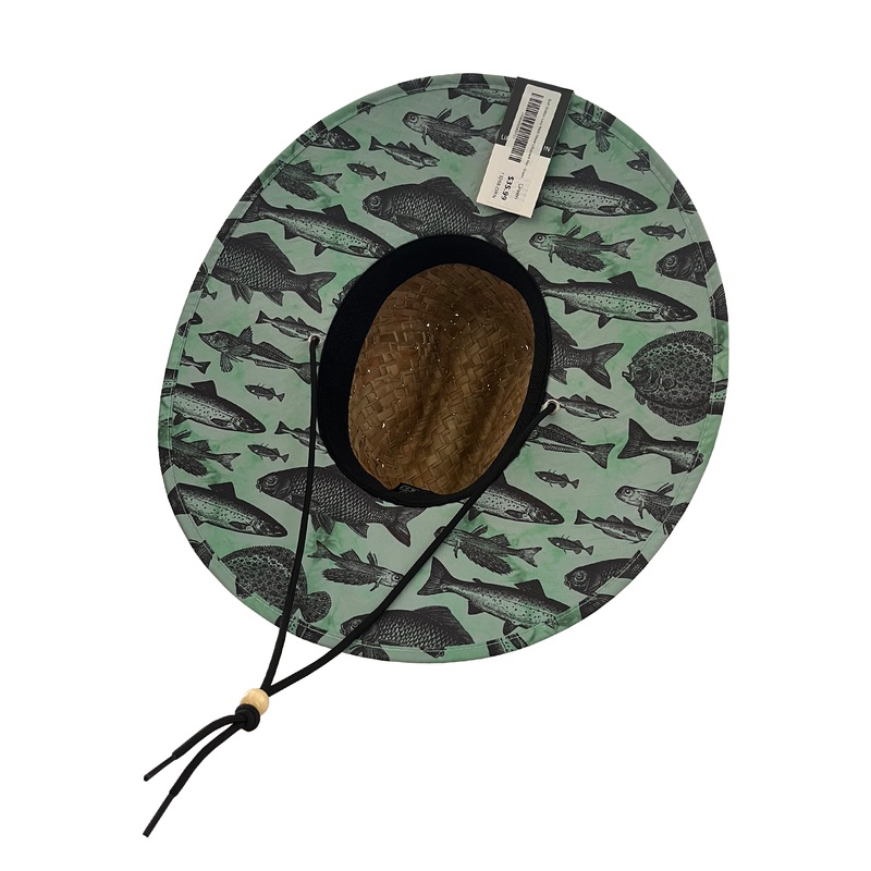 Surf Station Live Well Straw Lifeguard Hat – Green