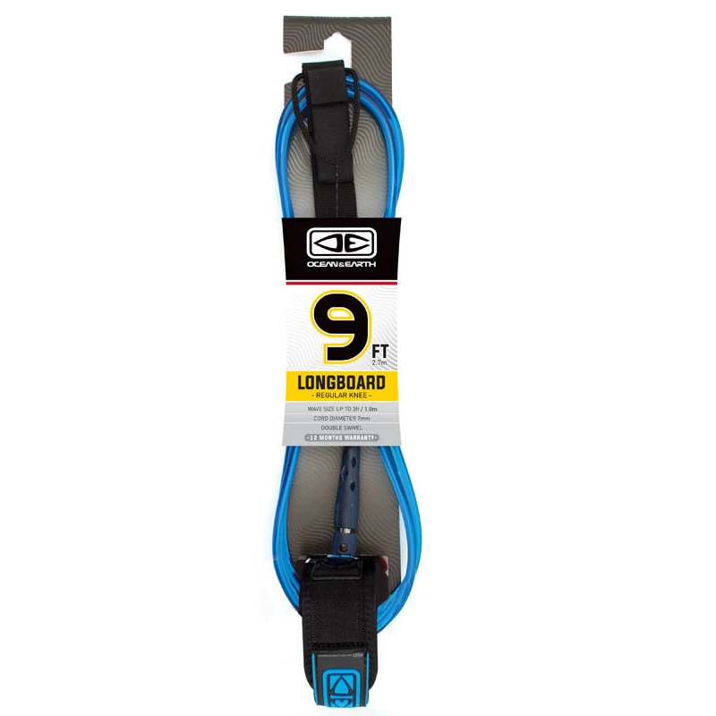 Ocean & Earth Regular Moulded Longboard Knee Leash 9ft – Blue