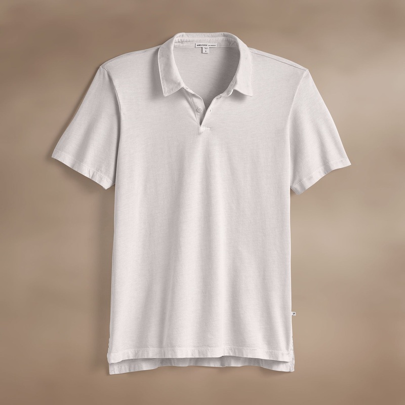 Sueded Jersey Polo – Light Mist Pigment